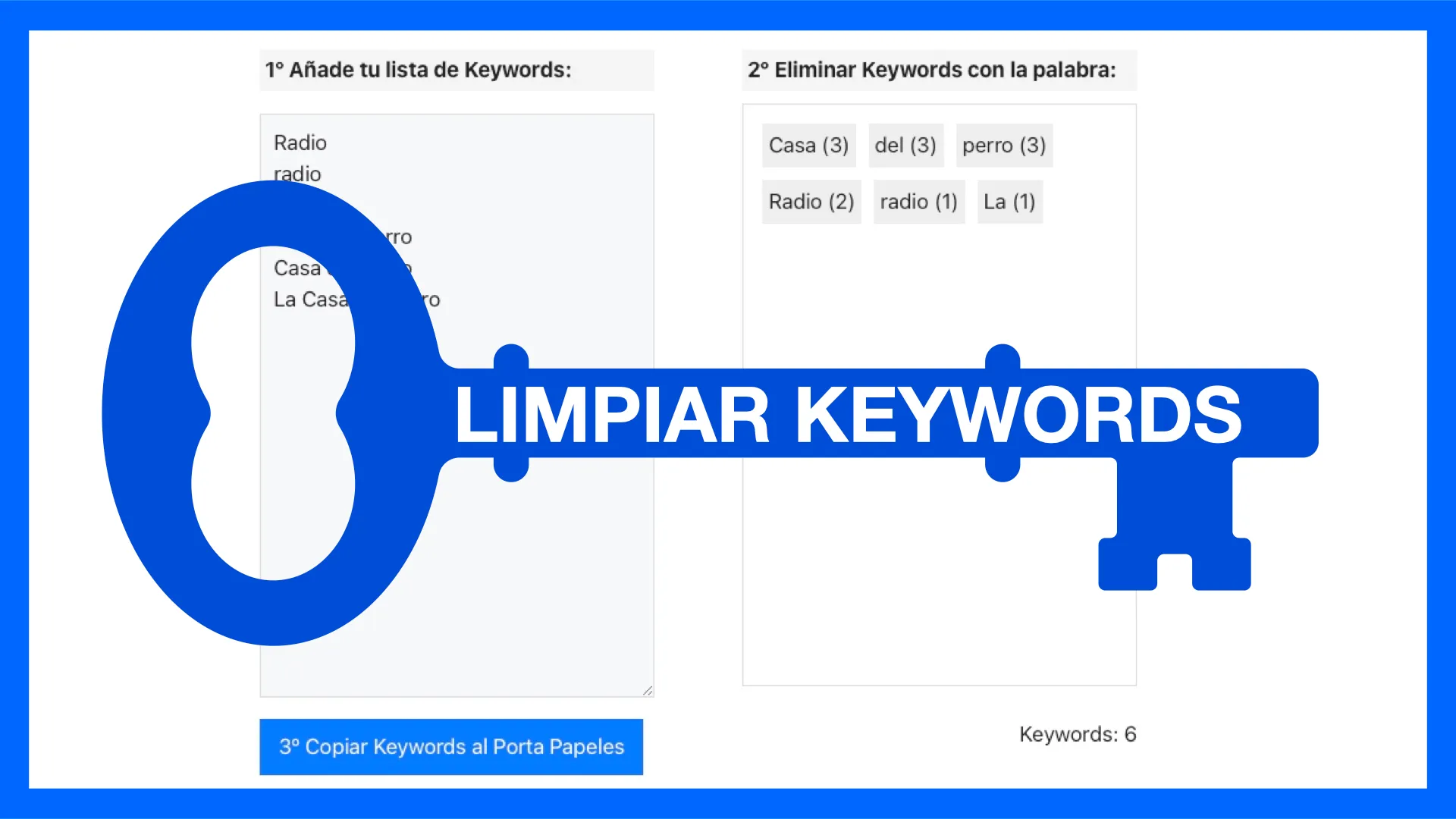 Limpiador de palabras claves